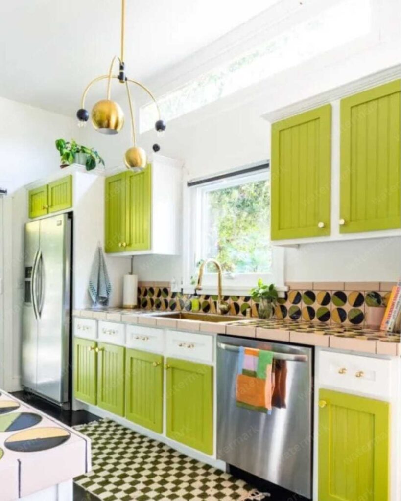 two toned kitchen cabinet design with frame panels contrast