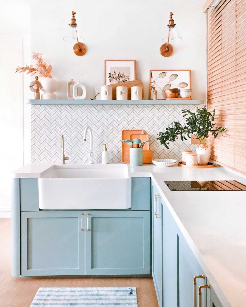 white kitchen with stylish sink